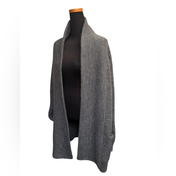 ALPACA WOOL J. CREW Open Front Gray Cardigan Pockets Slouchy Knit SZ XS Cozy EUC - Picture 15 of 16